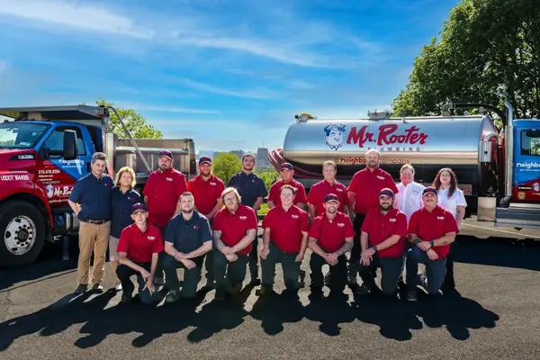 Mr. Rooter septic pumping truck
